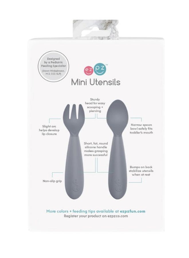 Baby Mini Fork And Spoon Set, Kids Cutlery Set With Case - 12M+ - Sienna