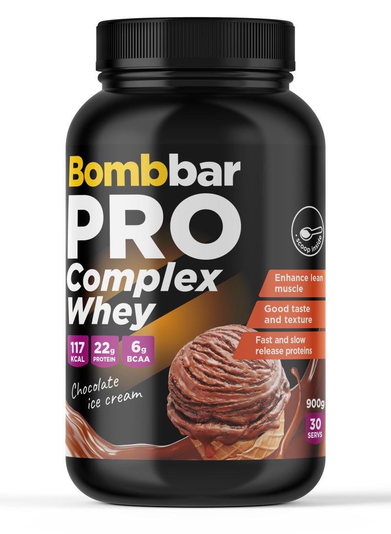 Pro Whey Protein Complex with Chocolate Ice Cream Flavor 900g