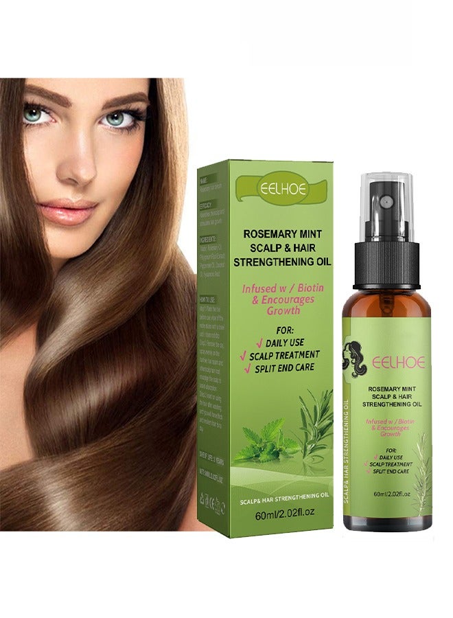 Rosemary Mint Scalp& Hair Strengthening Oil,Stop Hair Loss Hair, Thinning Treatment Hair Growth Oil for Women & Men 60ml