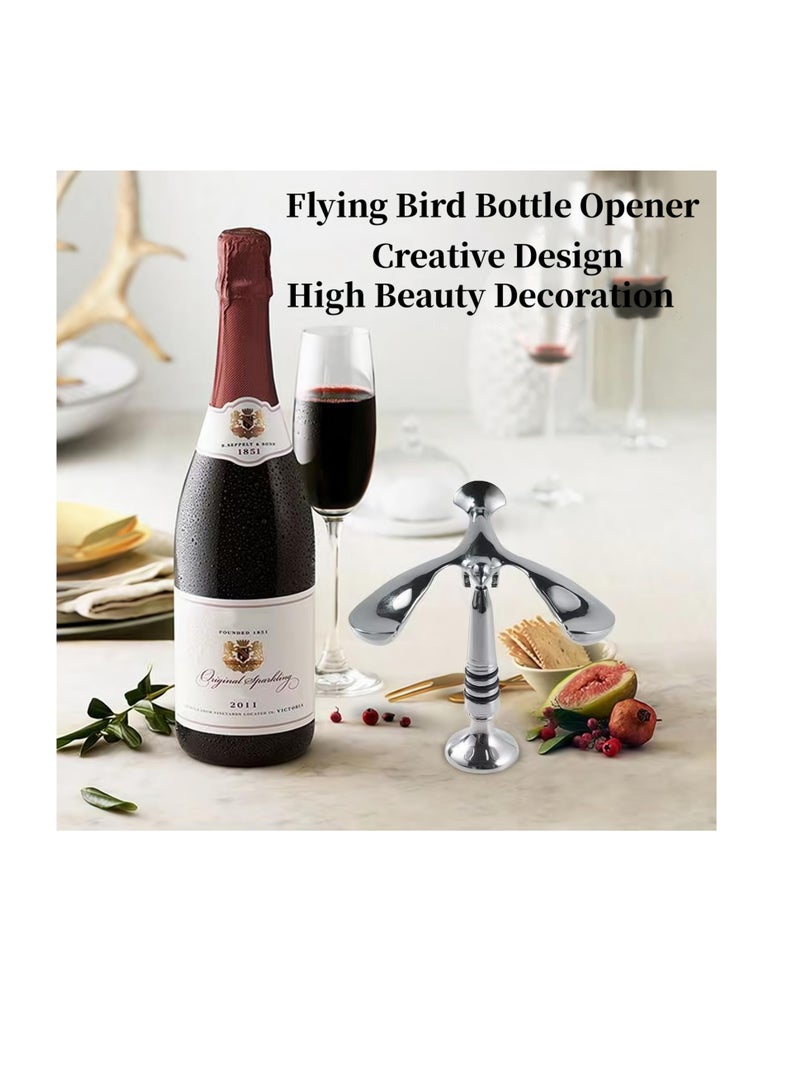 Balanced Bird Bottle Opener Multifunctional Bottle Opener Decorative Bottle Opener with Floating and Rotating Design for Opening Beer and Red Wine Bottle Caps and Desktop Decoration
