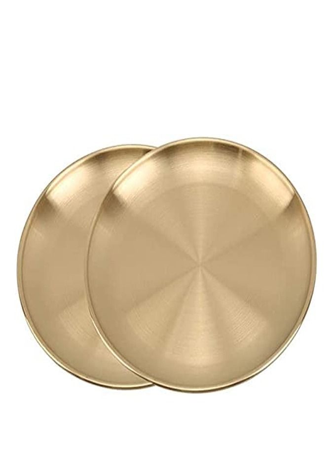 2-Piece Stainless Steel Salad Plate Gold