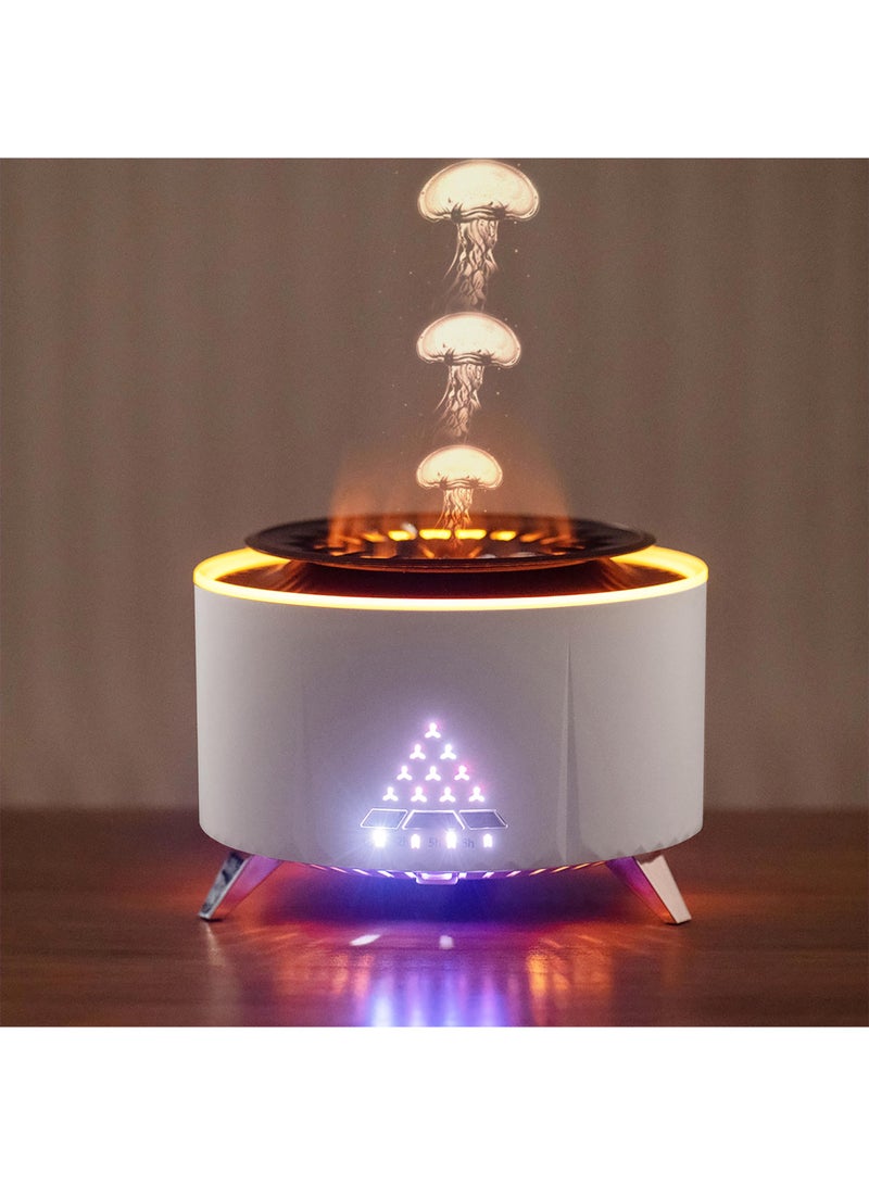 Essential Oil Diffuser for Large Rooms, (Watch the Video) Jellyfish Mist Aromatherapy Diffuser Ultrasonic Oil Diffuser 12-Hour Continuous Mist Diffuser for Home Bedroom, Auto Off, Volcano Light