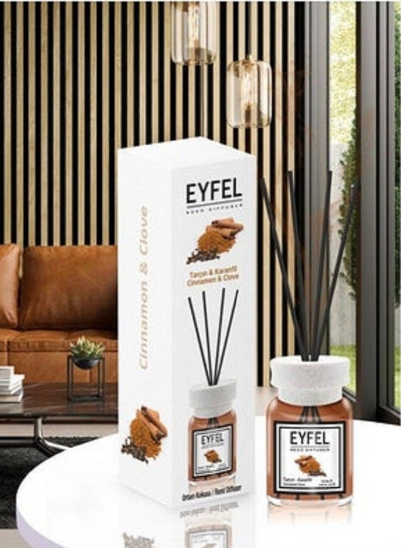 Eyfel Reed Diffuser - Cinnamon And Clove Fragrance 120 ml - 2 pcs pack