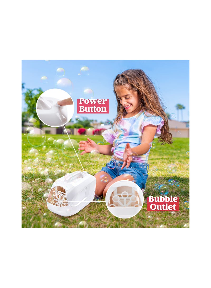 Automatic Bubble Machine for Parties, Portable Bubble Blower Auto Bubble Maker Compact Bubble Machine High Output Auto Bubble Maker for Kids Toddlers Boys Girl, Party Wedding Indoor Outdoor