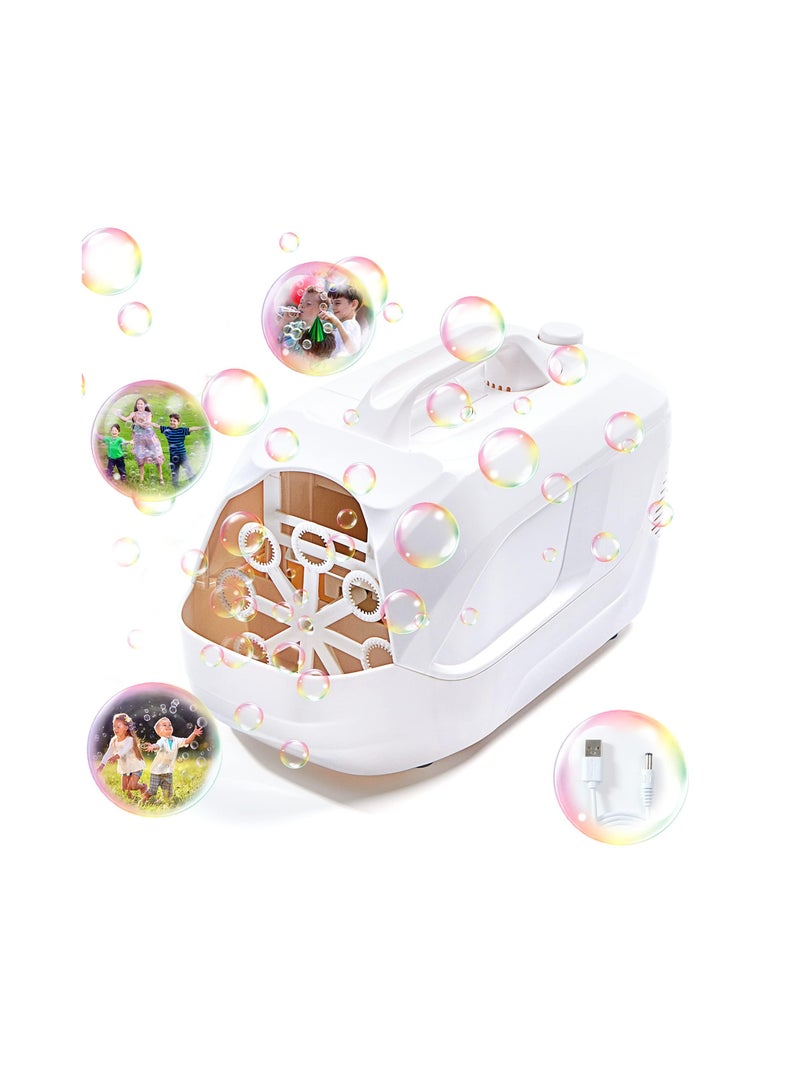 Automatic Bubble Machine for Parties, Portable Bubble Blower Auto Bubble Maker Compact Bubble Machine High Output Auto Bubble Maker for Kids Toddlers Boys Girl, Party Wedding Indoor Outdoor