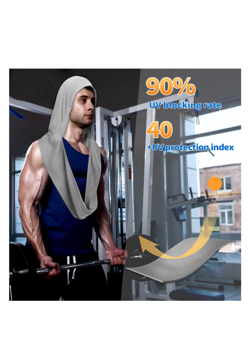 Cooling Hoodie Towel, Stay Cool & Comfortable, Versatile Neck Wrap Scarf & Head Towel, Soft & Lightweight Hoodie Towel, Perfect for for Gym, Daily Use, Sports & Outdoor Activities
