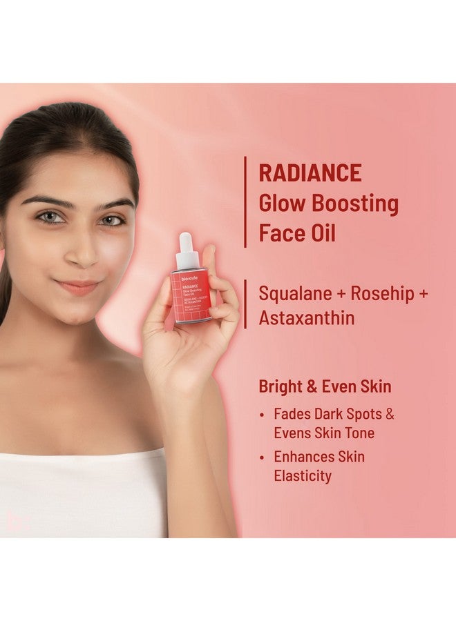 Radiance Glow Boosting Face Oil With Sugar Squalane Rosehip & Astaxanthin Natural Facial Oil For Bright Even & Glowing Skin Lightweight & Fast Absorbing Suitable For All Skin Types 15Ml