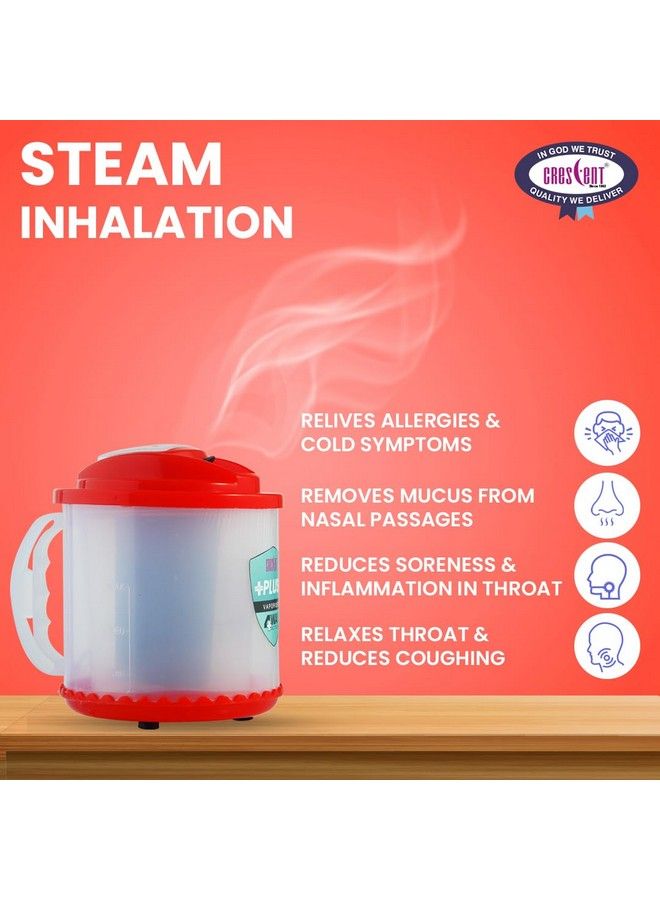 Steamer For Cold And Cough; Facial Steamer; Steam Inhaler;Steamer Vaporizer; Red; Pack Of 1