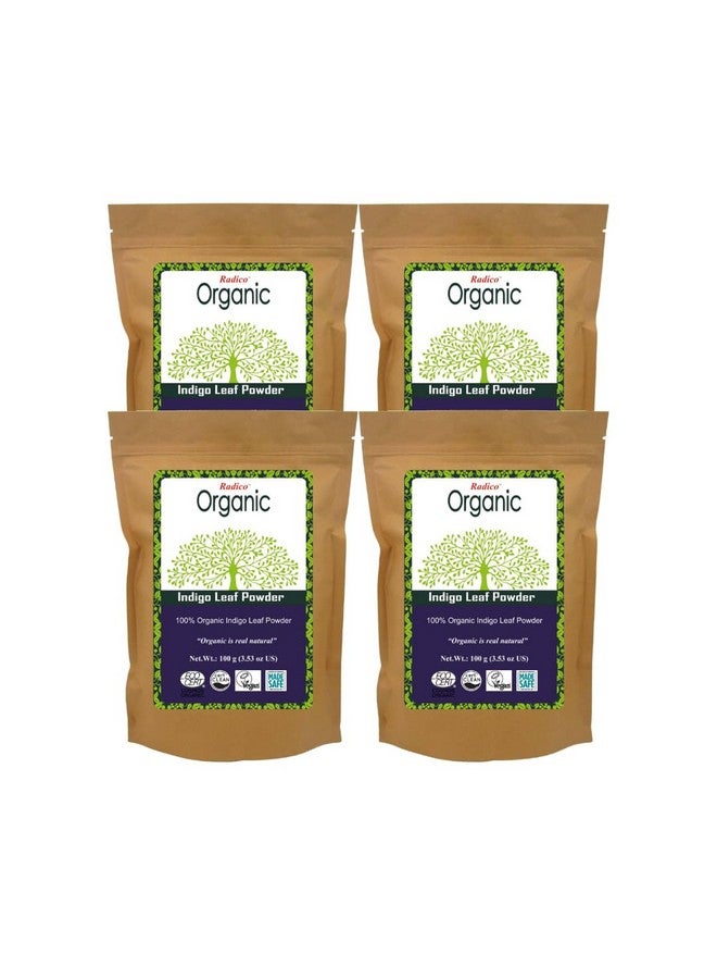 Organic Indigo Leaf Powder Hair Color 100G Black (Pack Of 4)