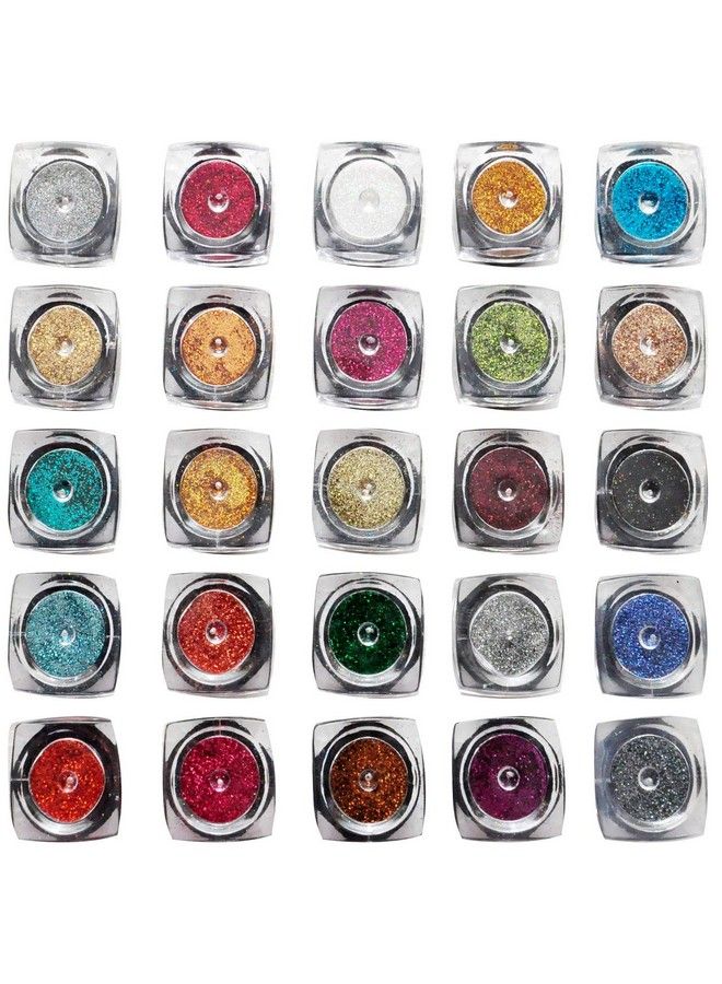 Eye Makeup Eyeshadow Glitter Loose Powder 25 Pcs Multicolor Shimmery Finish