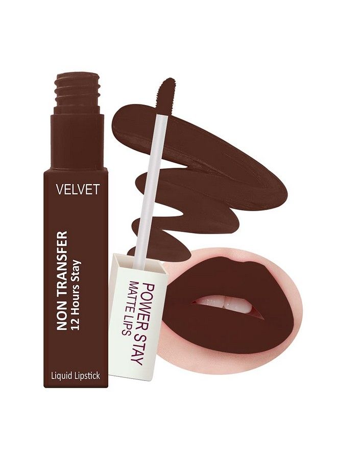 Power Stay Long Last Matte Lipstick Combo Of 2 Waterproof (12 Hrs Stay) (Cocoa Brown Peppy Red Pack Of 2)