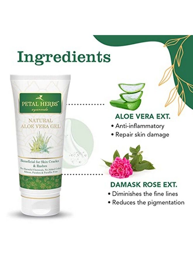 Herbal Aloe Vera Gel For Face & Skin ; Pure & Natural Face Gel To Prevent Pimples & Acne Helps In Healing Of Skin Cracks And Rashes No Silicon Paraben Paraffin Pack Of 2