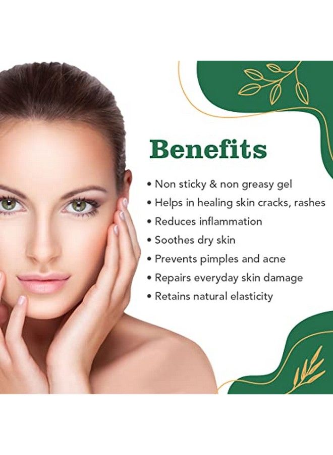 Herbal Aloe Vera Gel For Face & Skin ; Pure & Natural Face Gel To Prevent Pimples & Acne Helps In Healing Of Skin Cracks And Rashes No Silicon Paraben Paraffin Pack Of 2