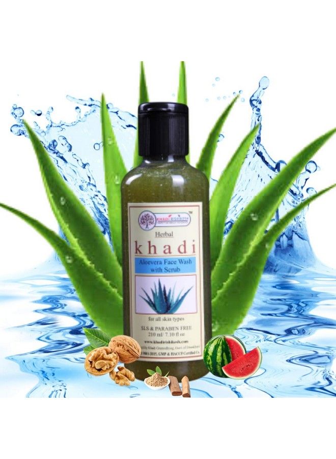 Herbal Aloevera Face Wash With Scrub Exfoliating Face Wash For All Skin Typetan Removal And Skin Brightening 210 Ml Sls & Paraben Free (Pack Of 1)