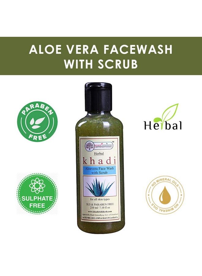 Herbal Aloevera Face Wash With Scrub Exfoliating Face Wash For All Skin Typetan Removal And Skin Brightening 210 Ml Sls & Paraben Free (Pack Of 1)