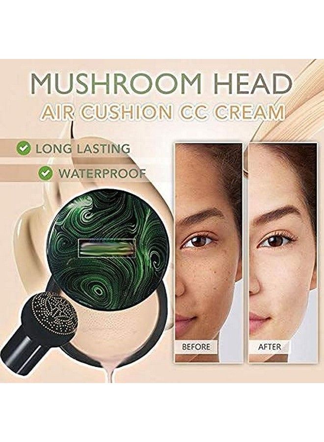 Bb And Cc Cream Natural Foundation With Mushroom Head Air Cushion 20G And 1 Charcoal Peel Off Mask Pack Of 2 Natural Finish
