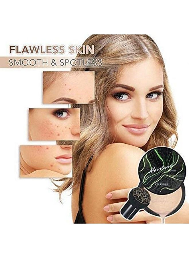 Bb And Cc Cream Natural Foundation With Mushroom Head Air Cushion 20G And 1 Charcoal Peel Off Mask Pack Of 2 Natural Finish