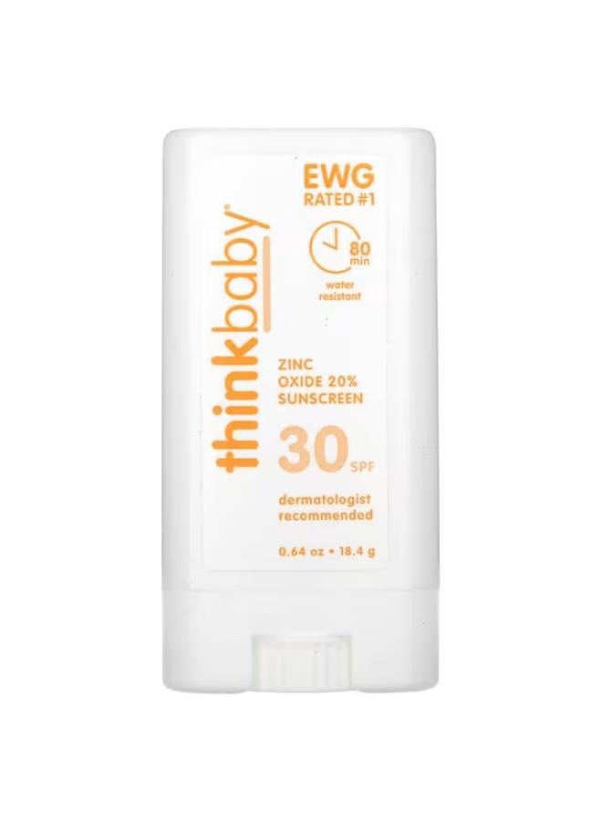 Thinkbaby, Zinc Oxide Sunscreen Stick, SPF 30, 0.64 oz (18.4 g)