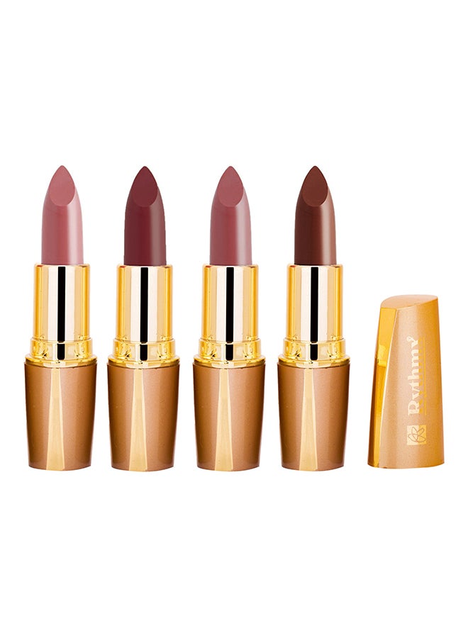 Pack Of 4 Creamy Matte Intense Wear Lipstick Brown