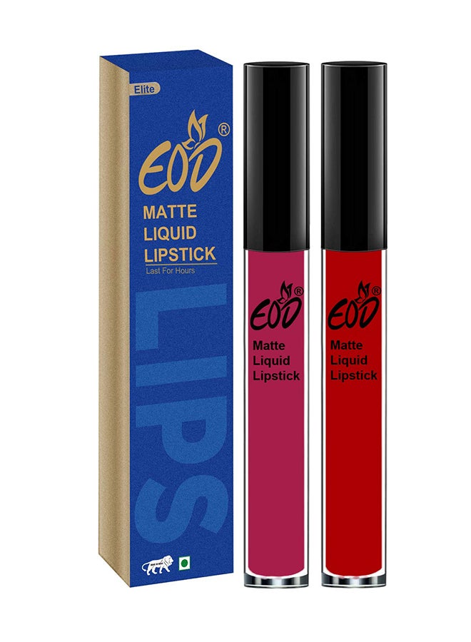 Pack Of 2 Long Lasting Matte Liquid Lipstick Multicolour