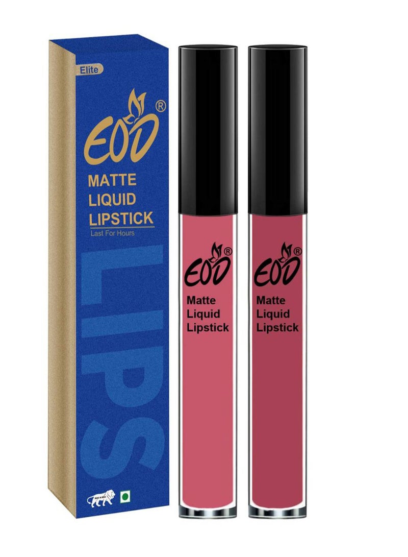 2-Piece Liquid Matte Lipstick Set Peaches Pink/Pinkish Nude