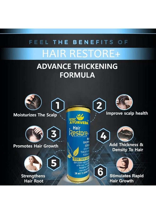 Hair Restore+ Serum Hair Growth Serum Advance Thickening Formula/Vitalizing Serum For Falling Hair/Intensive Hair Growth Treatment/ 30Ml