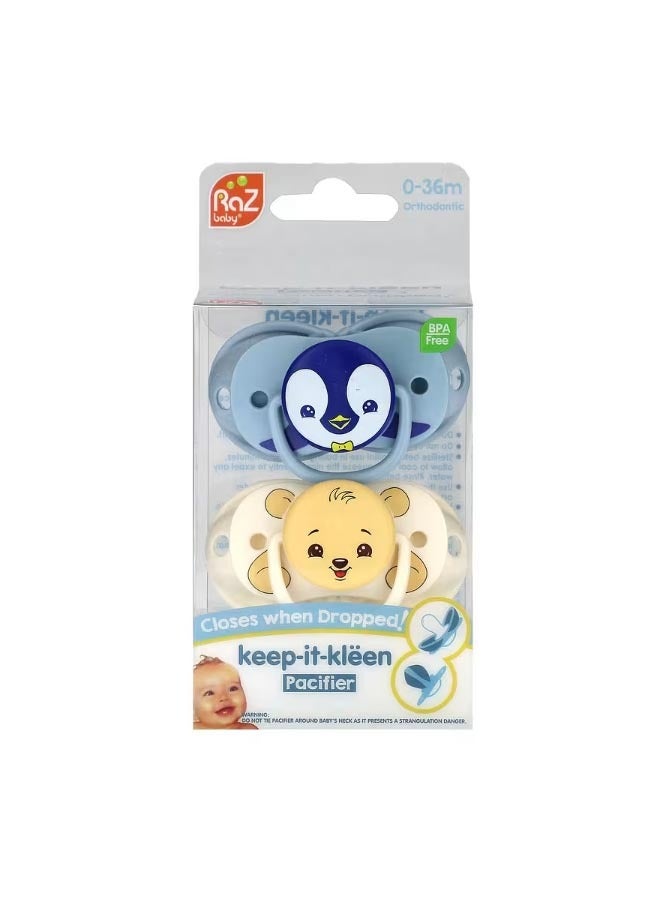 Keep It Kleen Pacifier 0 36 Months Penguin and Bear 2 Pacifiers