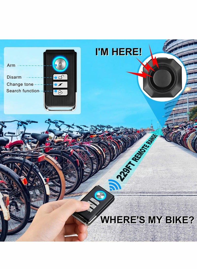 USB Rechargeable Bike Alarm with Remote