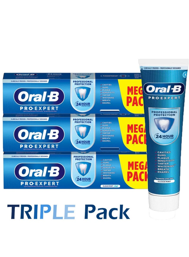 3-Piece Pro-Expert Professional Protection Toothpaste 3 x 125ml