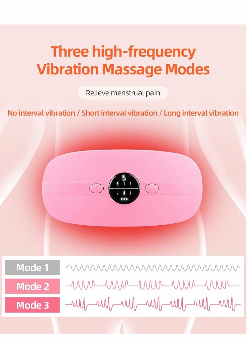 Period Heating Pad, Portable Electric Waist Belt with 3 Heat Levels and Vibration Massage Modes Fast Wrap for Cramps Back Pain Relief Women Girl