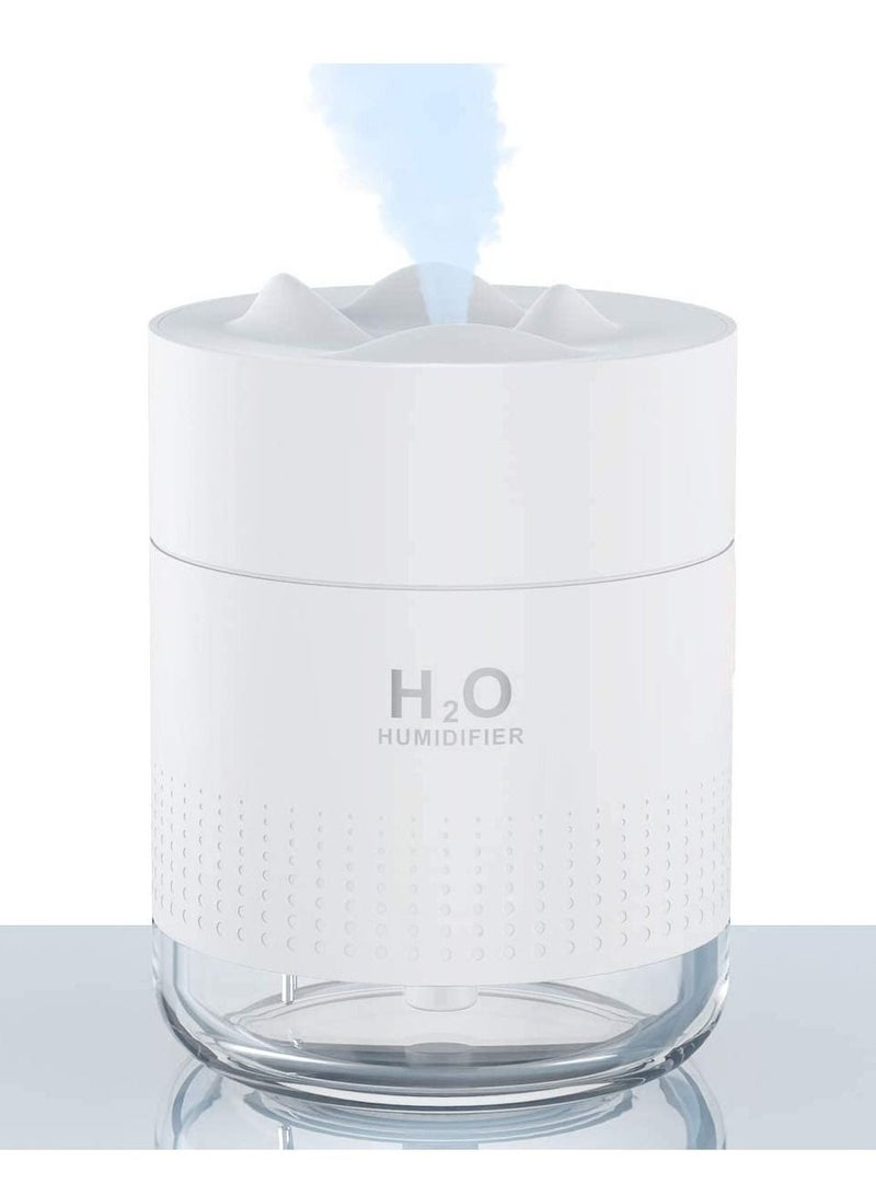Humidifiers 500ml Cool Mist Humidifier Air Whisper Quiet with Night Light, for Home Baby Bedroom Office Travel (White)