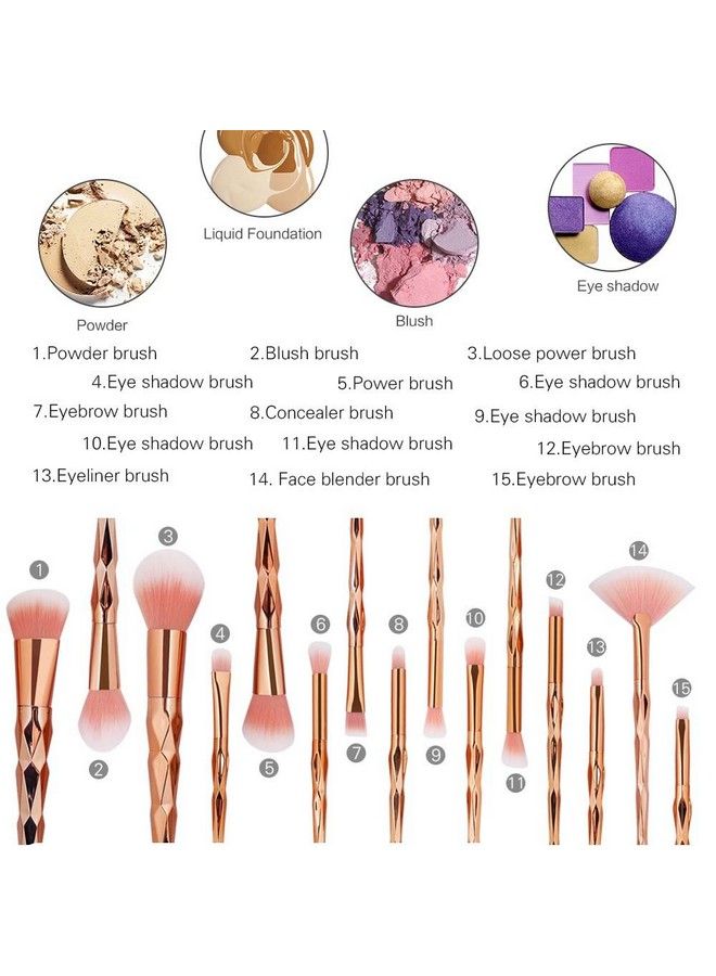 Eye Brush Set 20 Pcs Unicorn Eyeshadow Eyeliner Blending Crease Kit Makeup Brushes Make Up Foundation Eyebrow Eyeliner Blush Cosmetic Concealer Brushes (Rose Gold)