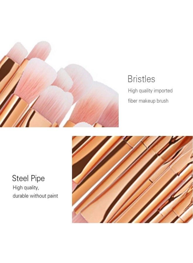 Eye Brush Set 20 Pcs Unicorn Eyeshadow Eyeliner Blending Crease Kit Makeup Brushes Make Up Foundation Eyebrow Eyeliner Blush Cosmetic Concealer Brushes (Rose Gold)