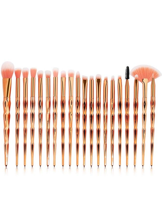 Eye Brush Set 20 Pcs Unicorn Eyeshadow Eyeliner Blending Crease Kit Makeup Brushes Make Up Foundation Eyebrow Eyeliner Blush Cosmetic Concealer Brushes (Rose Gold)