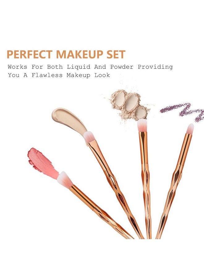 20Pcs Unicorn Shiny Gold Diamond Makeup Brush Set With Box Professional Foundation Powder Cream Blush Brush Kits (Gold Unicorn)