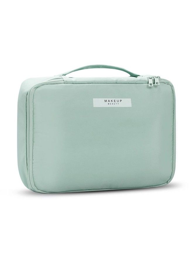 Makeup Bag Cosmetic Bag Portable Large Travel Toiletry Storage Bag For Women And Gilrs (Green)