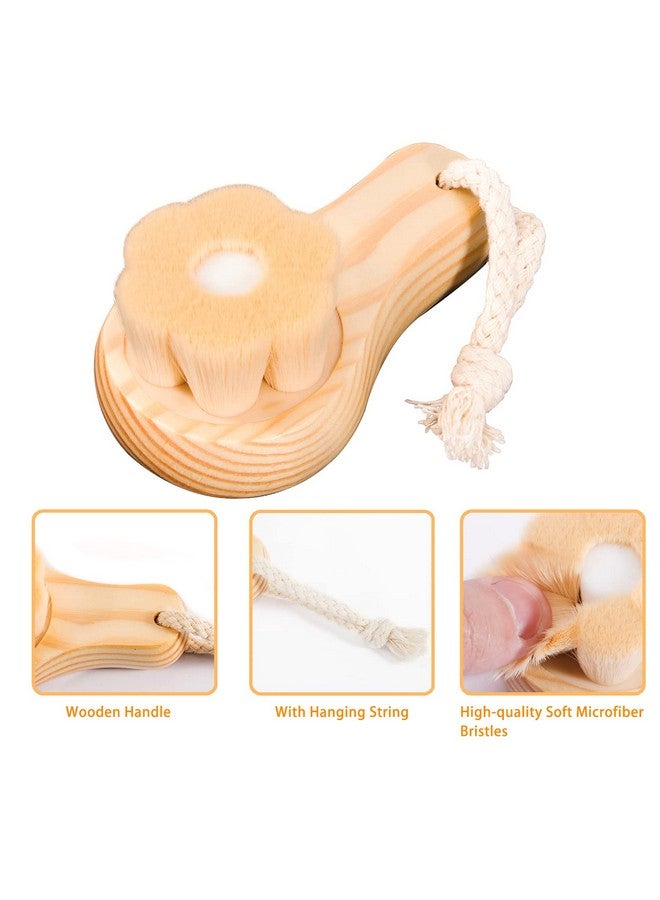 Facial Cleansing Brush For Face Exfoliation Ultra Fine Soft Bristle Face Brush For Deep Pore Cleansing Wooden Handle Skin Cleaning Scrubbers For Men And Women