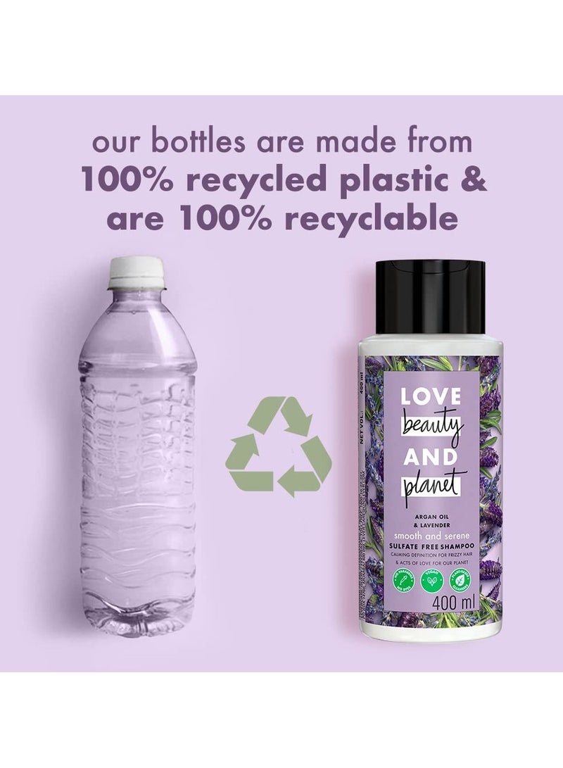 Love Beauty And Planet Shampoo For Women Made With Argan Oil and Lavender  Sulphate And Paraben Free Shampoo Smooth And Silky Hair 400ml