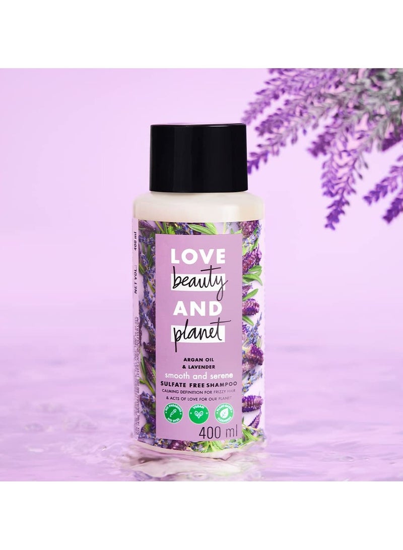 Love Beauty And Planet Shampoo For Women Made With Argan Oil and Lavender  Sulphate And Paraben Free Shampoo Smooth And Silky Hair 400ml