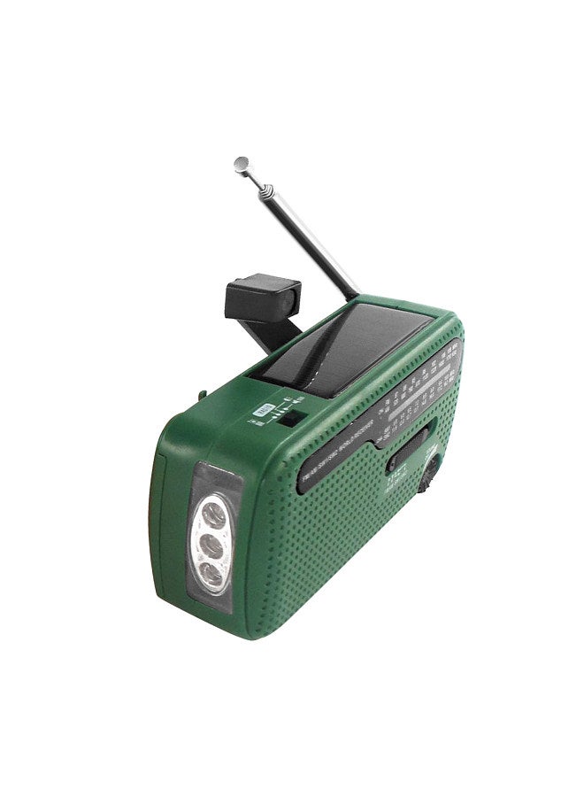 Emergency Radio Hand Crank Solar Radio 1200mAh Rechargeable Portable Power Bank LED Flashlight World Band Receiver Battery Operated with Flashlight Solar Cell Phone Charger