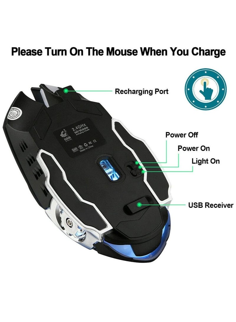 Rechargeable Mice + USB Receiver Wireless Optical Gaming Mouse for PC Laptop