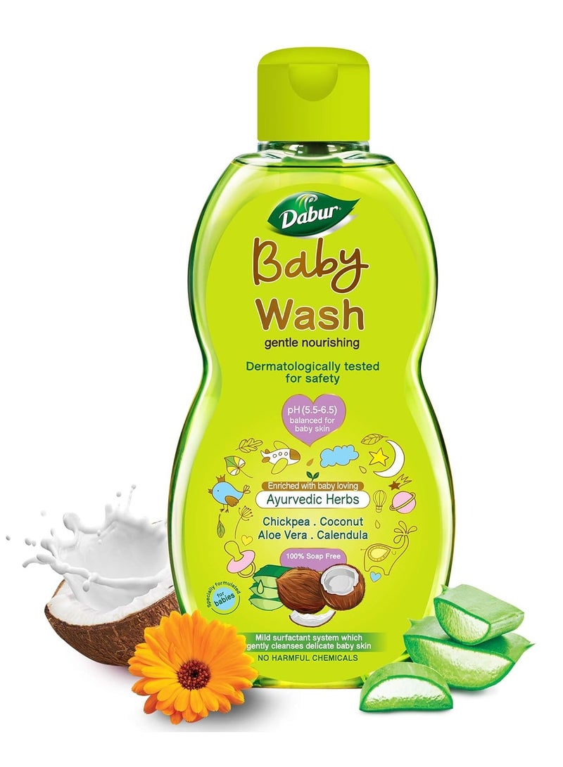 Dabur Baby Shampoo - 500ml + Dabur Baby Wash - 200ml Gentle Nourishing Baby Shampoo and Baby Wash Enriched With Baby Loving Ayurvedic herbs