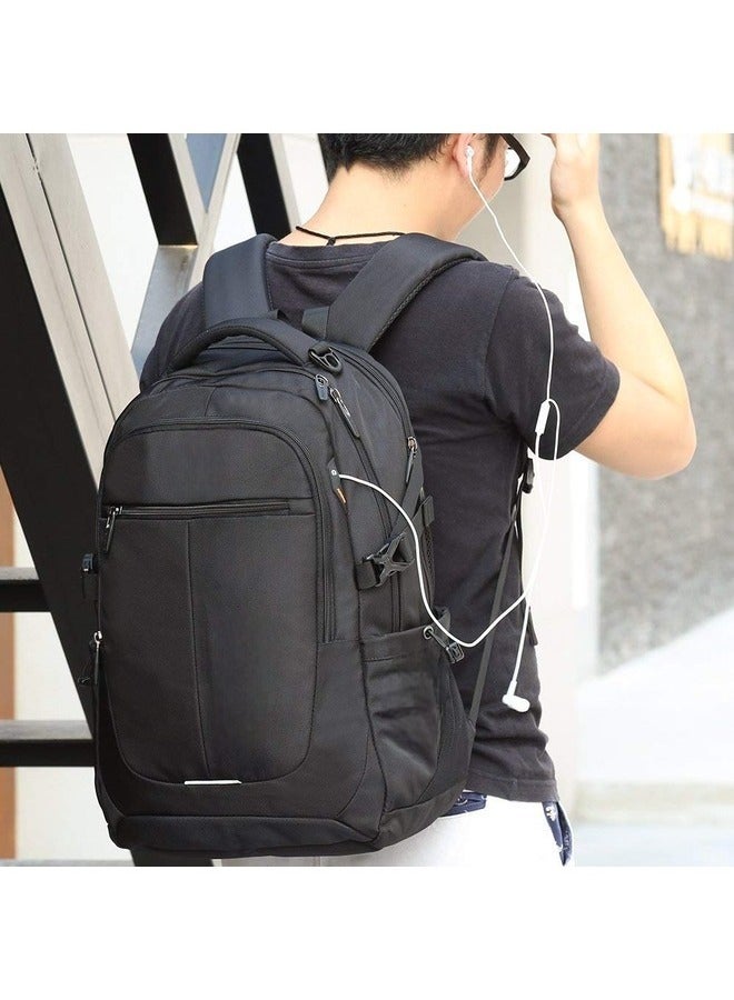 Polyester  Bags Laptop Backpack School & College Bag Travel Backpack   (Black)
