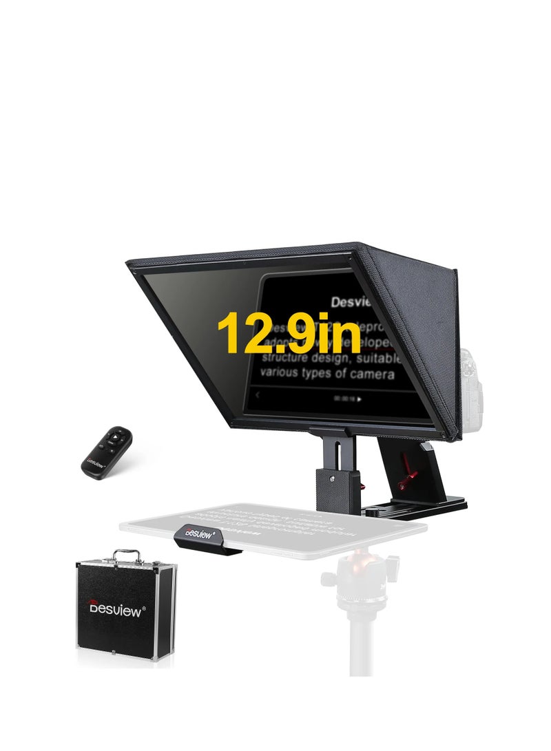 Desview T12S 12.9″ Portable Teleprompter for Smartphone and Tablets with Remote Control