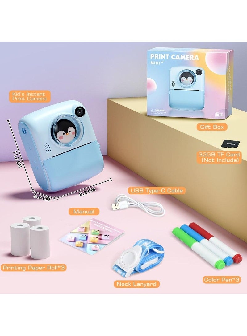 M1 Print Camera for Children, Instant Pictures, Thermal Printing Camera, 32GB Memory, 2.0