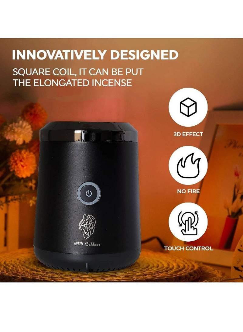 Oud Incense Bukhoor Burner Aroma Diffuser with long lasting battery Usb Rechargeable Great gift for Home, Car, Desert Camping & Travel