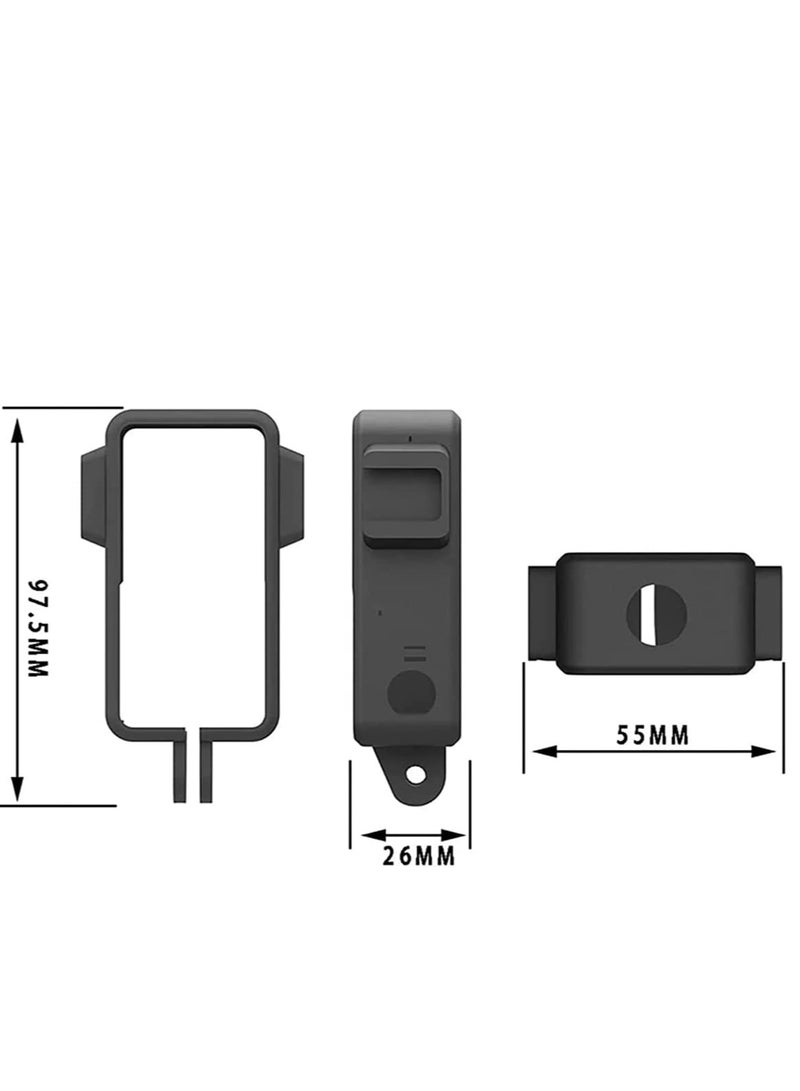 Camera Frame for DJI osmo Action 2, 2 Protective with Hot Shoe Base Anti-Drop Dust Protection Case Cover Mount+ Screen Protector Kits