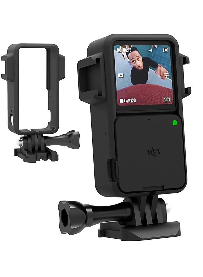 Camera Frame for DJI osmo Action 2, 2 Protective with Hot Shoe Base Anti-Drop Dust Protection Case Cover Mount+ Screen Protector Kits