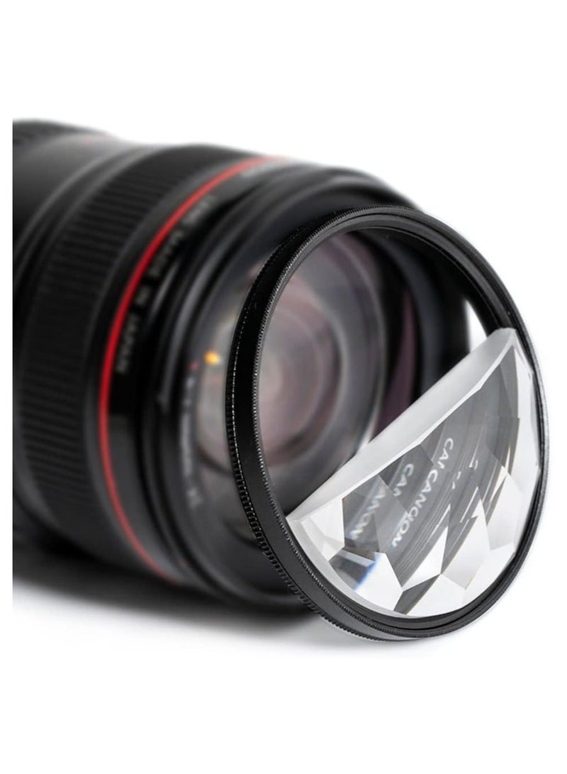 77mm Camera Lens Filter, Crystal Clear 77mm Glass Prism Camera Lens Filter - Capture Stunning Images with Variable Subjects - Essential SLR Photography Accessory (Half Blurring Effect)