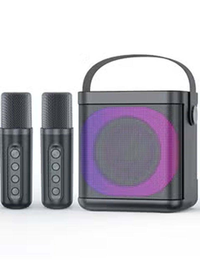 YS-307 portable Bluetooth Karaoke With Dual Wireless Microphone Bluetooth Audio Speaker With Two Mic